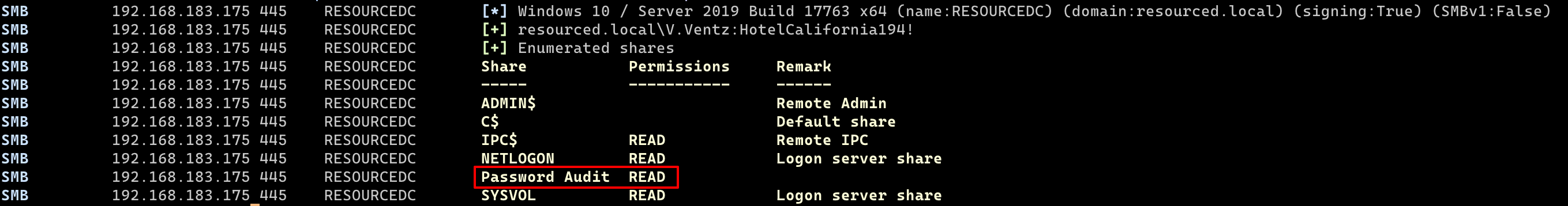 crackmapexec --shares