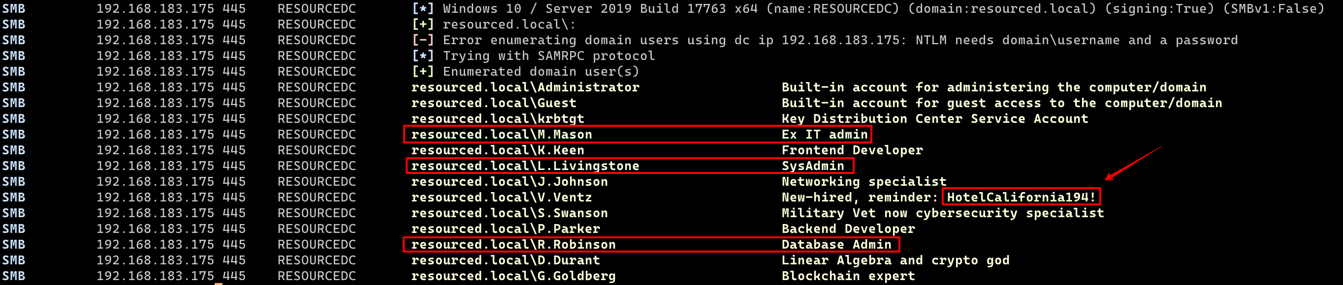 crackmapexec --users